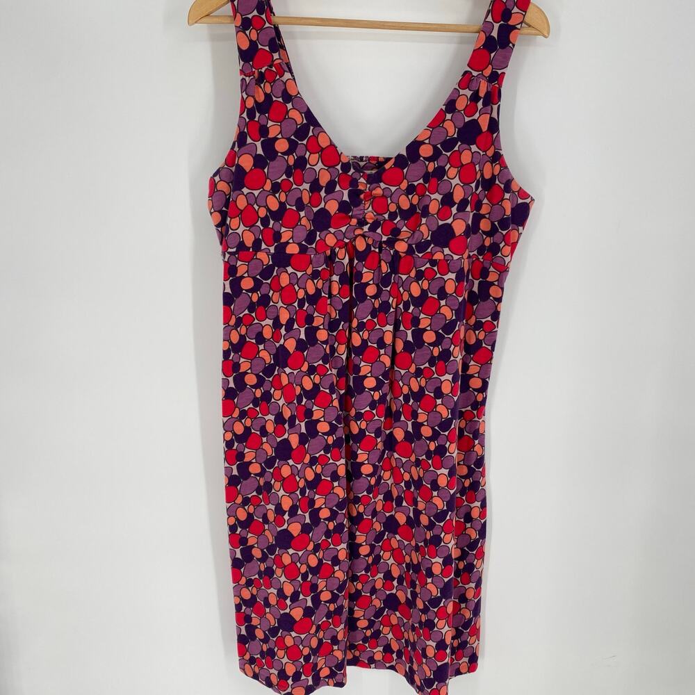 Boden Dress Women's 12 Purple Print Scoop Neck Midi